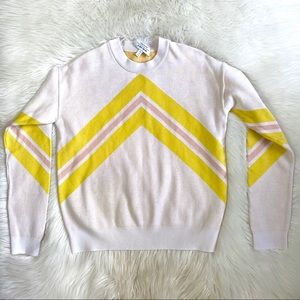 & Other Stories Yellow Cream Chevron Sweater XS